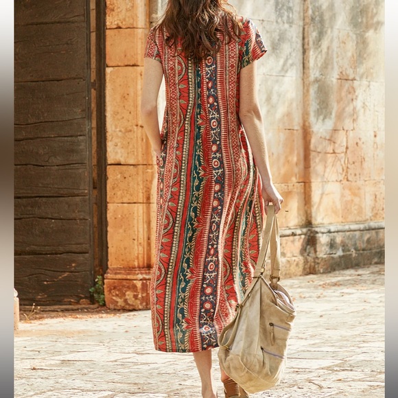 NWT Peruvian Connection Linen Tamarind Dress - Picture 4 of 11